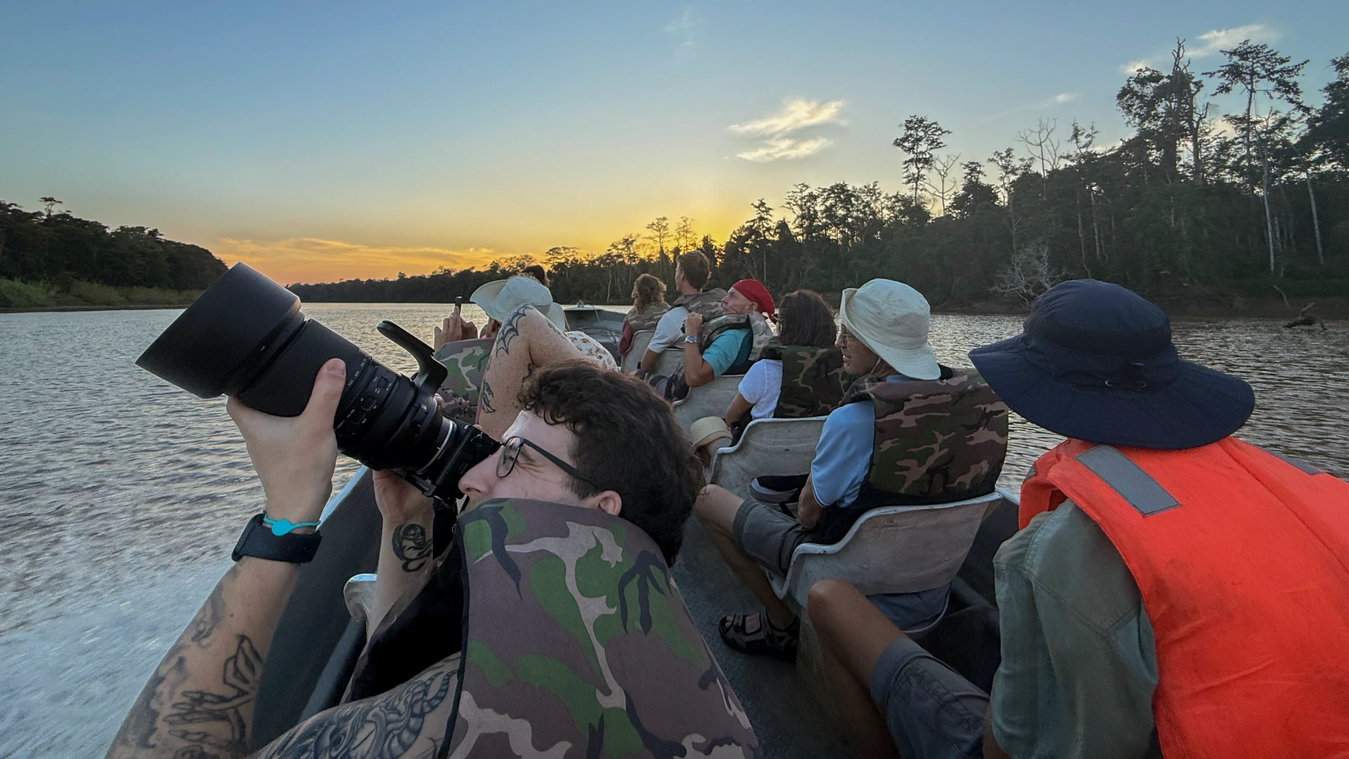 Morning wildlife cruise on the Kinabatangan River in Sabah